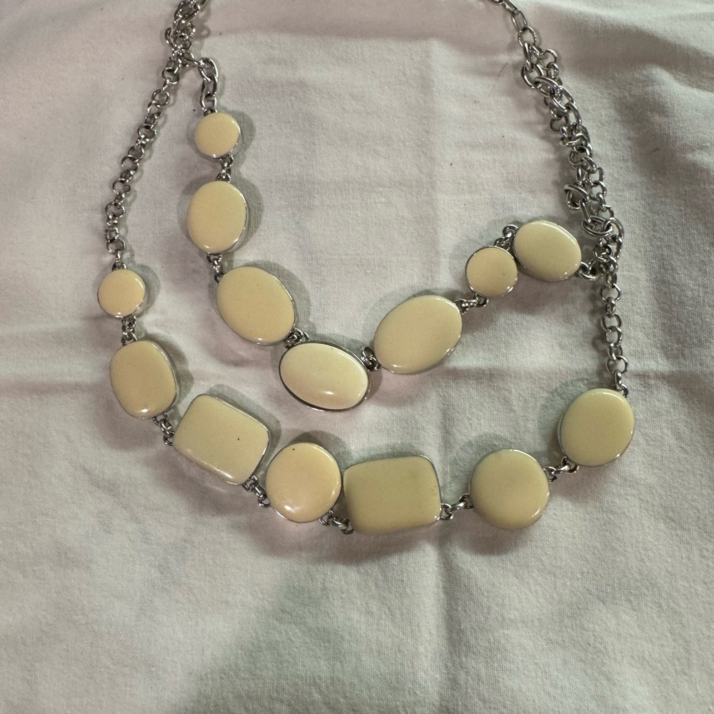 Chico's Cream and Silver Necklace